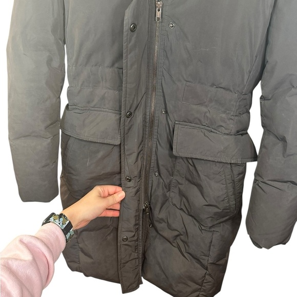 Theory | Womens Down Fill Parka Coat | Real Fur | Luxury | Winter Coat | Size S - Picture 7 of 10